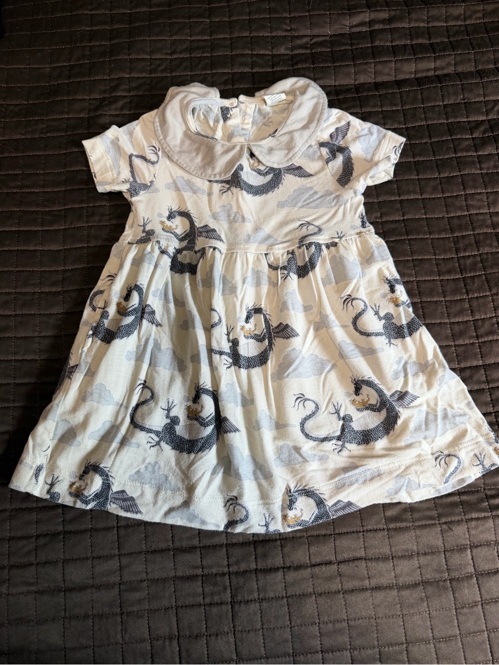 Kate Quinn | short sleeve Peter Pan dress | dragon family 18-24m